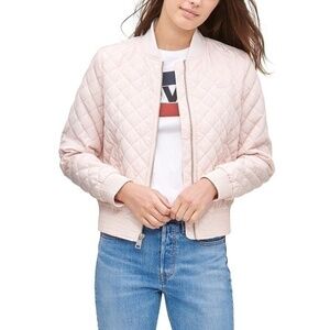 Levi's Pink Diamond Quilted Bomber Jacket